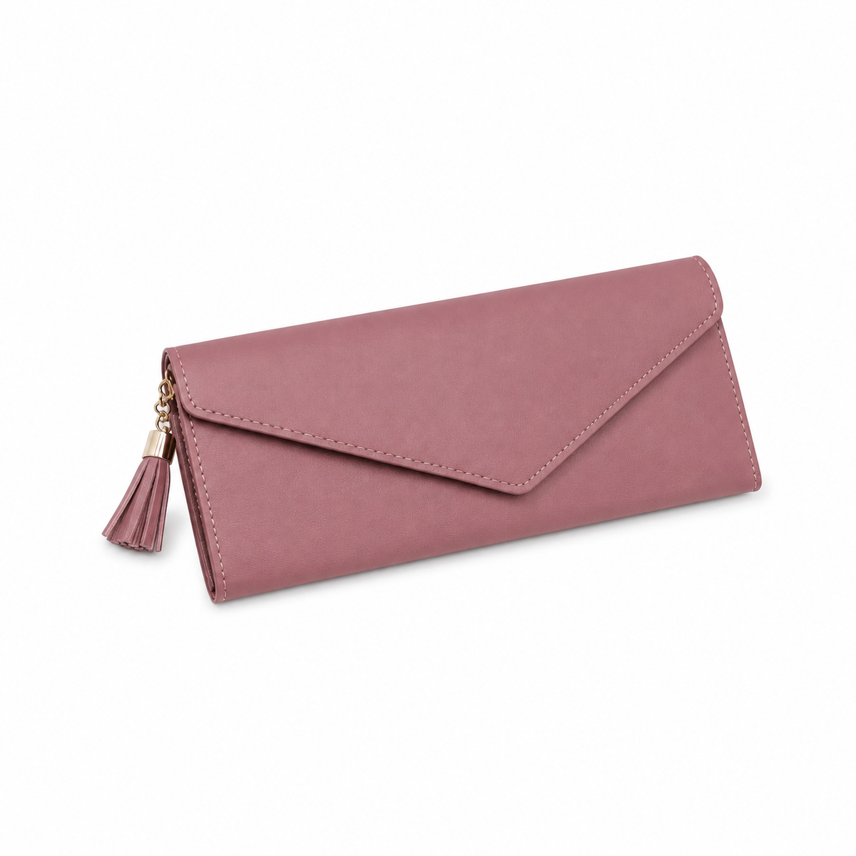 Purple Envelope Clutch Wallet with Tassel