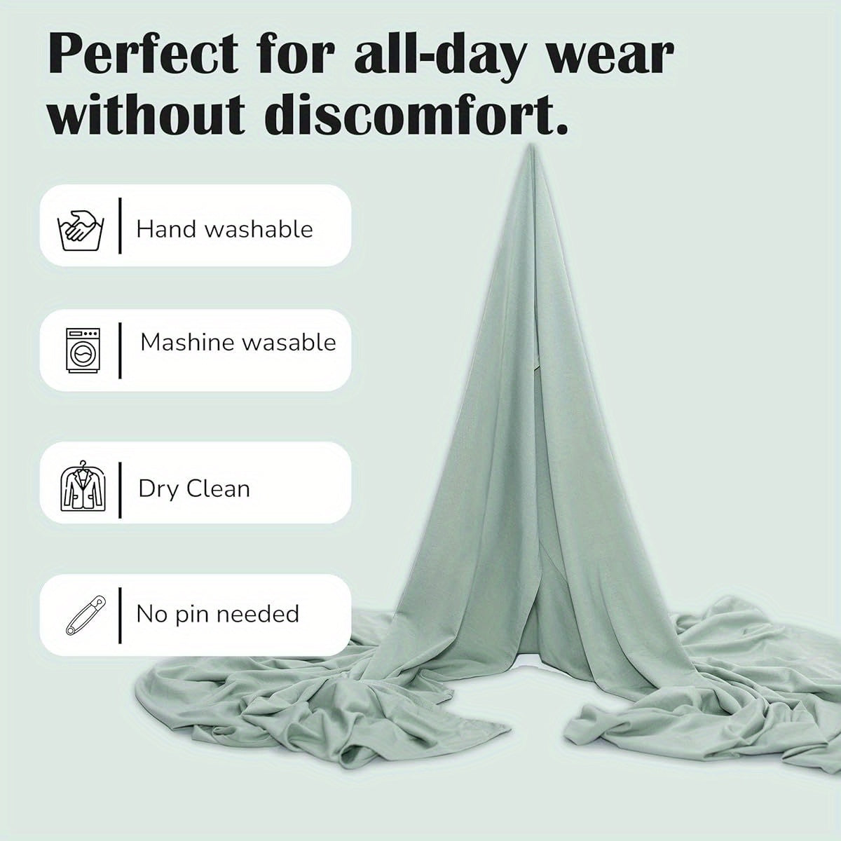 Zari Hijabeez Premium Bamboo Jersey Hijab Scarves - Elastic Long Plain Muslim Shawls for Women, Soft Breathable Turban Head Wraps with Adjustable Fit, Hand Wash/Dry Clean, Versatile for Casual & Formal Wear