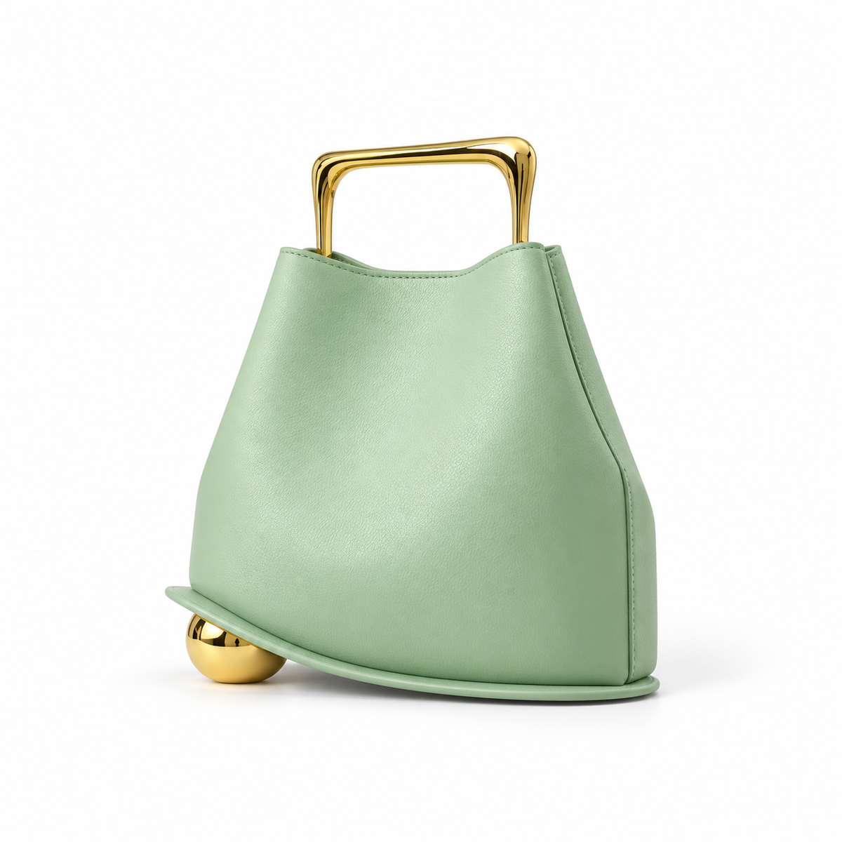 Elegant Mint Green Leather Evening Clutch