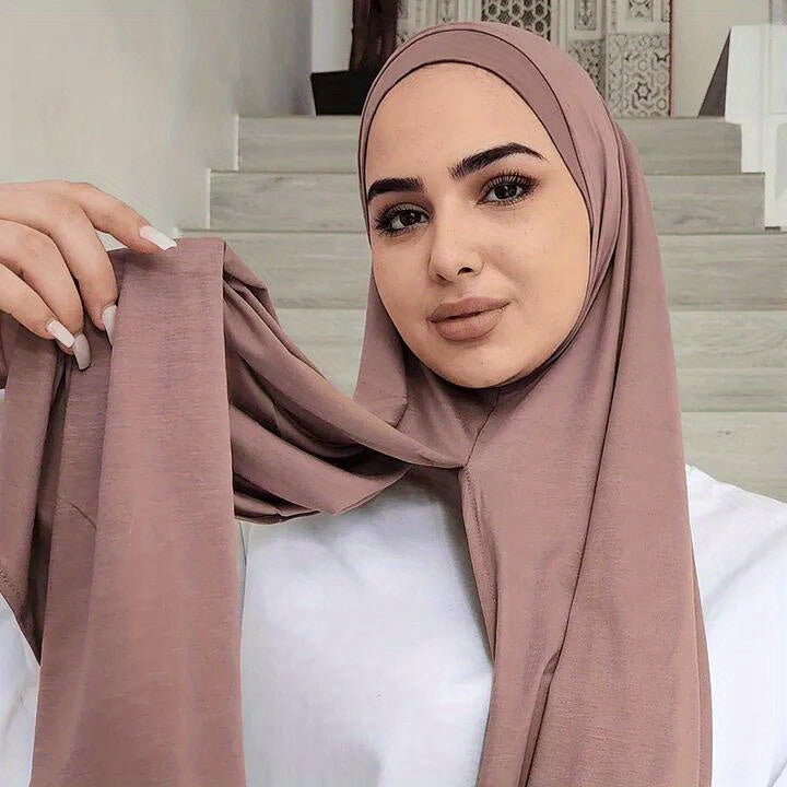 Women's Elegant Stretch Muslim Khimar Abaya - Soft, Stretchy & Breathable Full Coverage Hijab, - for Ramadan, Everyday, Travel, Work - - Easy Care (Hand Wash/Dry Clean)