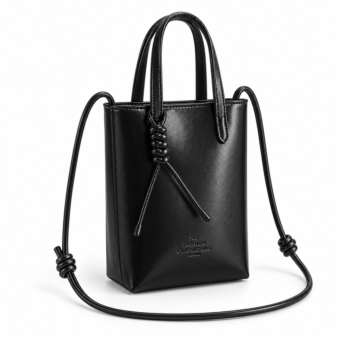 Elegant Black Mini Crossbody Tote Bag