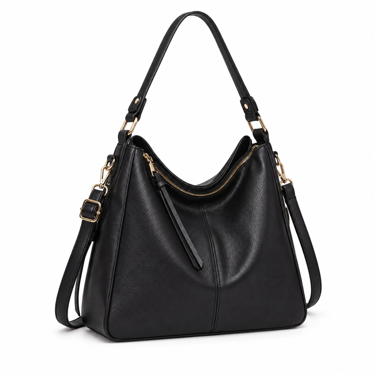 Classic Black Hobo Shoulder Crossbody Bag