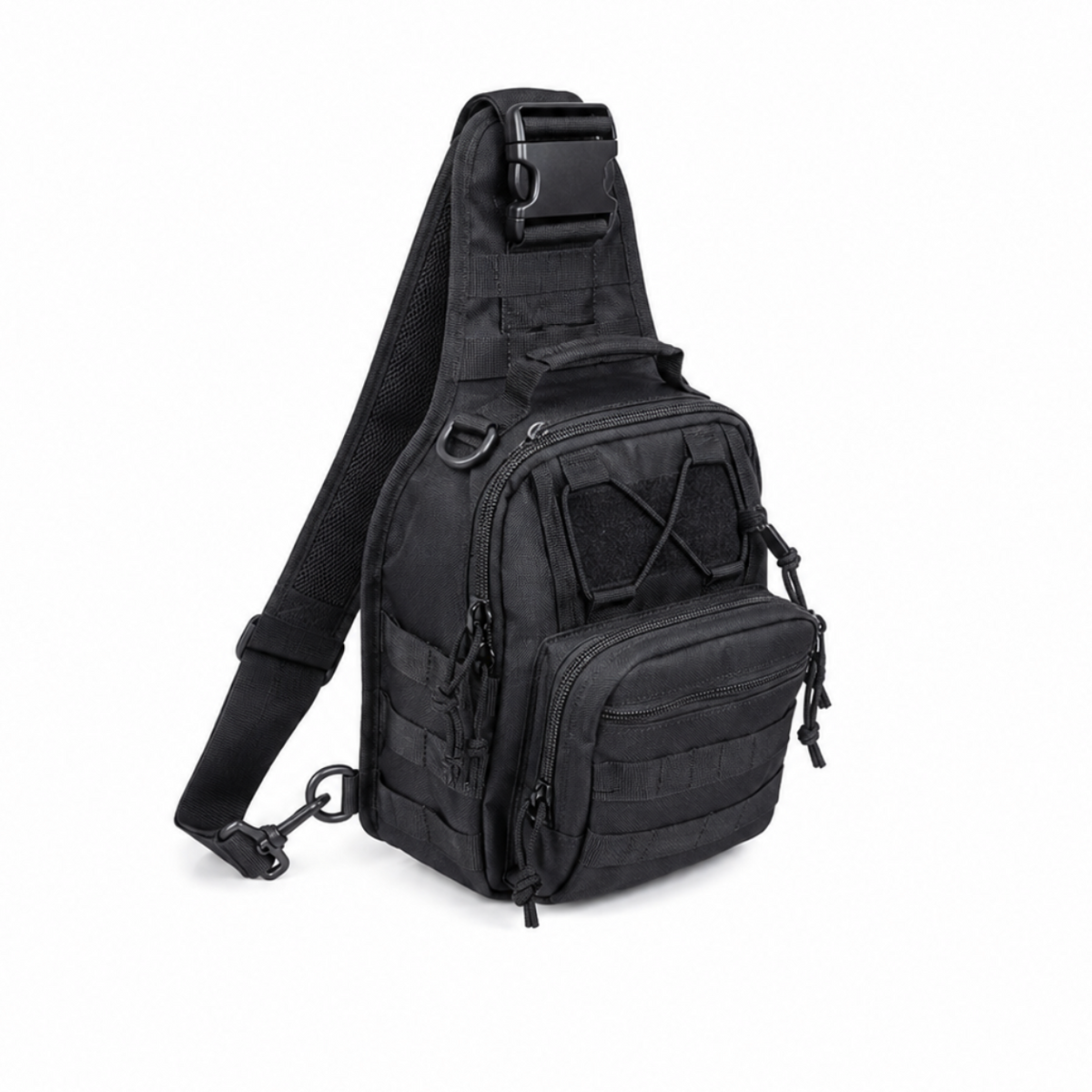Black Tactical Crossbody Sling Backpack Bag