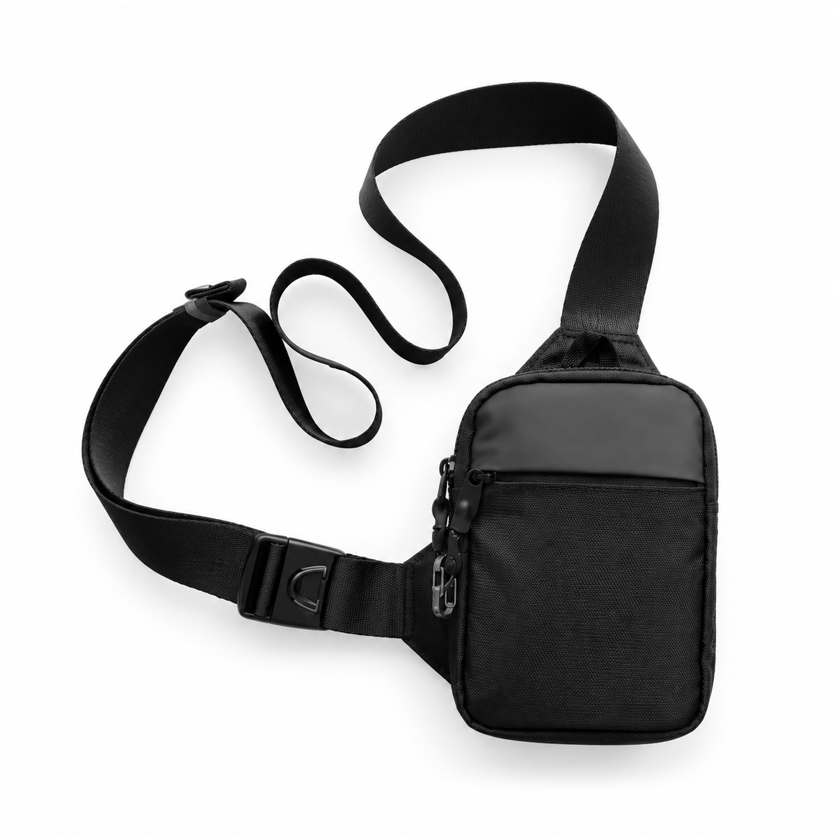 Black Compact Everyday Crossbody Sling Bag