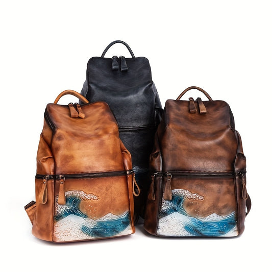 Large Capacity Genuine Leather Vintage Backpacks For Women High Quality Handmade Travel Bag Female Bags
