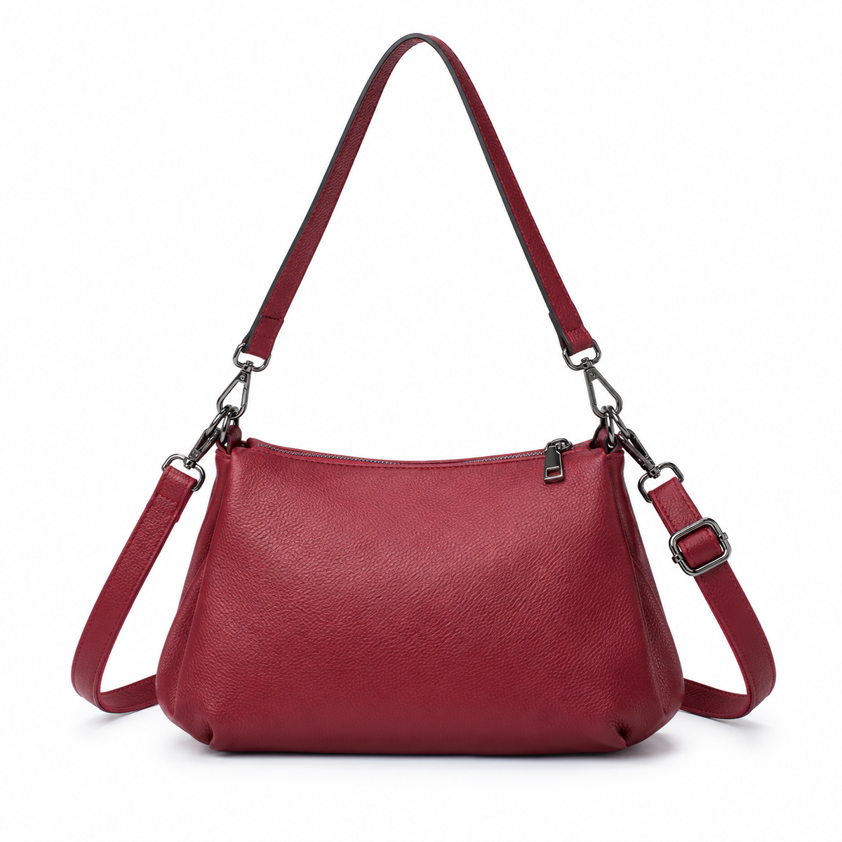 Elegant Burgundy Shoulder Bag With Crossbody