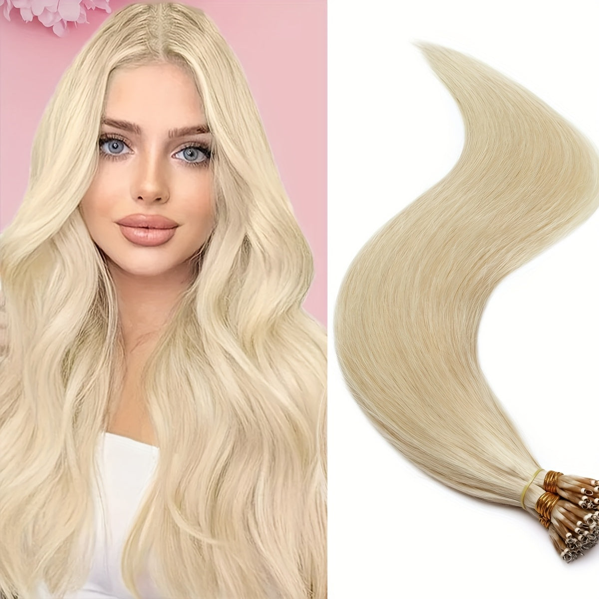 14-24 Inch 100% Remy Human Hair Extension Pre-bonded Micro Nano Rings