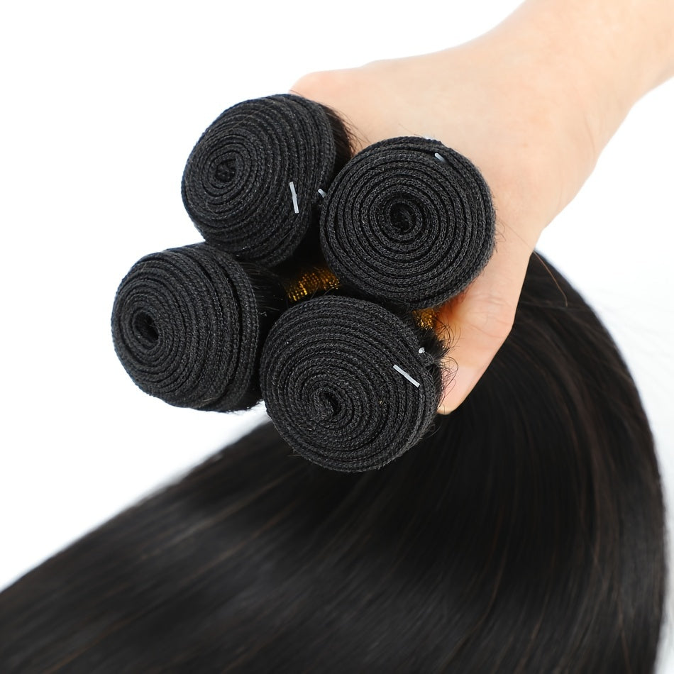 Unprocessed Indian Virgin Human Hair Bundles, Straight And Raw, Suitable for Women, Available in Sets of Four