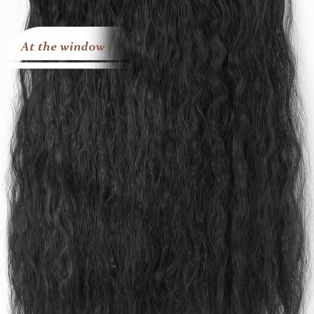 Ombre Colored 24-Inch Long Wavy Curly Synthetic Hair Extensions with a Clip Design