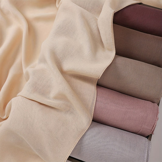 5pcs High-Quality Solid Color Breathable Scarves for Women - Soft Modal, Ideal for Daily Use, Muslim Hijabs, Shawls, and Wraps, Casual Wear Scarves|Breathable Fabric Scarves| Textured Bamboo Woven Hijab