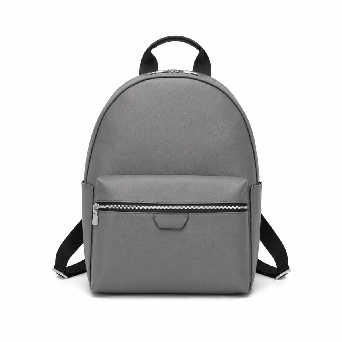 Modern Grey Faux Leather Backpack