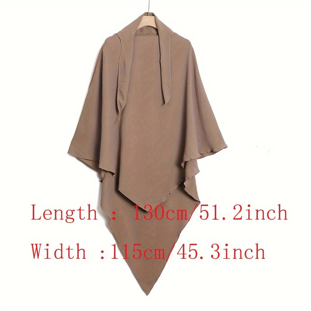 1pc Women's Muslim Khimar Abaya - Adjustable Drawstring Closure, Lightweight & Breathable Fabric Hijab for Everyday & Ramadan - Modest Islamic Hijab with Non-Elastic Fit