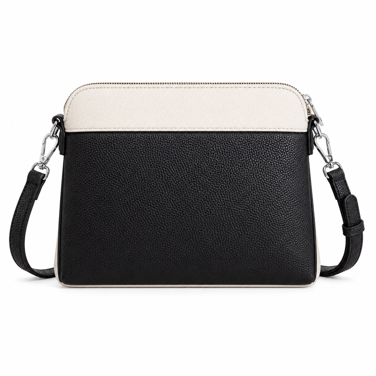 Black Cream Brown Textured Crossbody Bag