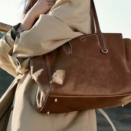 Genuine Leather Tote Bag for Women - Premium Cowhide Shoulder Handbag