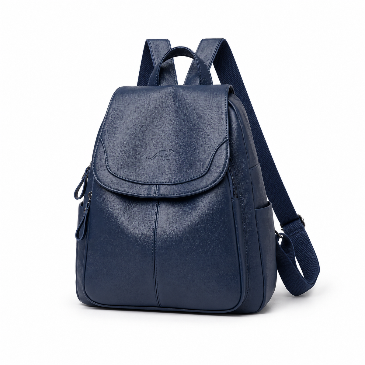 Dark Navy Blue Adjustable Flap Backpack