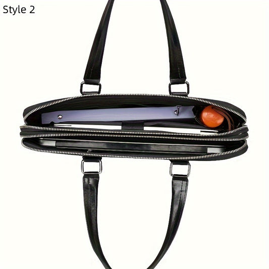 Fashion Crocodile Leather Grain Handbag Head Layer Cowhide Men's Business Briefcase Simple Leisure Men's Handbag Shoulder Crossbody Bag