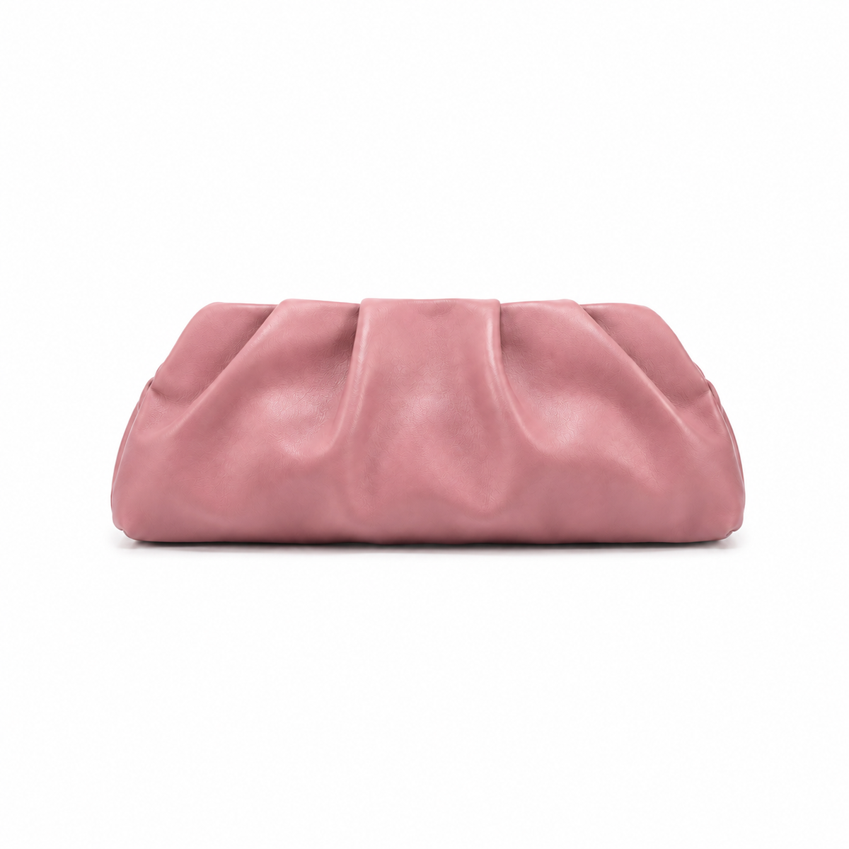 Blush Pink Ruched Cloud Clutch Bag