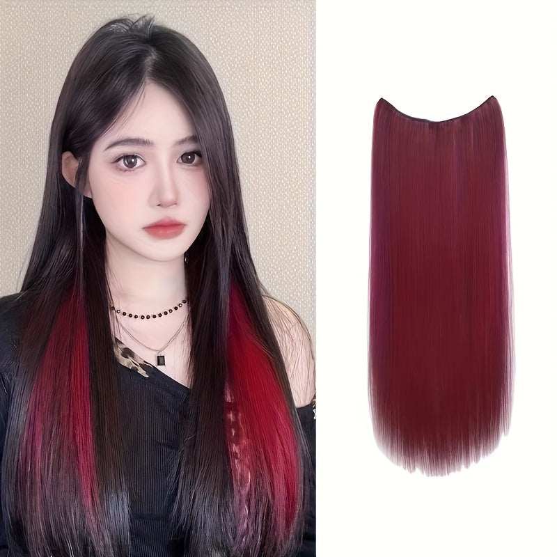 Surprisingly Colorful Hair Patches, Simple and Easy to Operate Straight Clip Style Hair Tie, Naturally Increasing Hair Volume, 20 Inches Long with 8 Color Options, Suitable for Daily Dressing