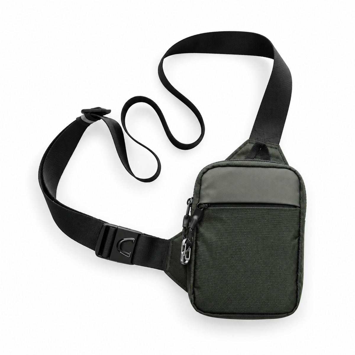 Olive Grey Compact Crossbody Sling Bag