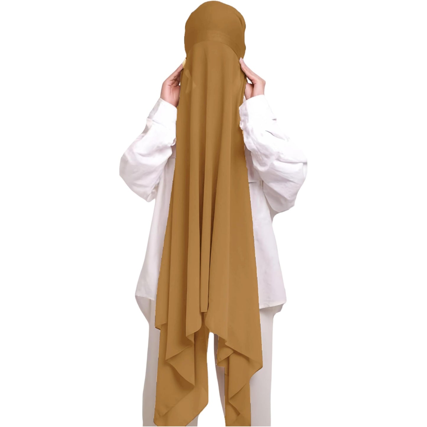 Instant Hijab Khimar Abaya - Elegant Islamic Prayer Veil with Tie Back Undercap, Lightweight Chiffon Fabric for Women, Quick Setup Modest Clothing for Travel, Work, Everyday
