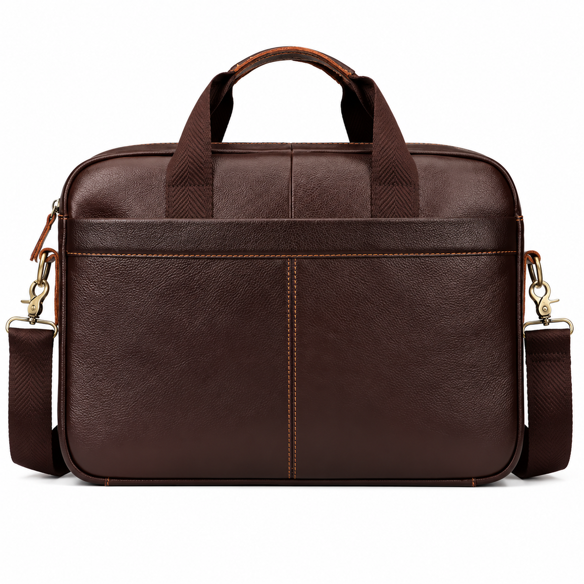Classic Dark Brown Leather Business Briefcase