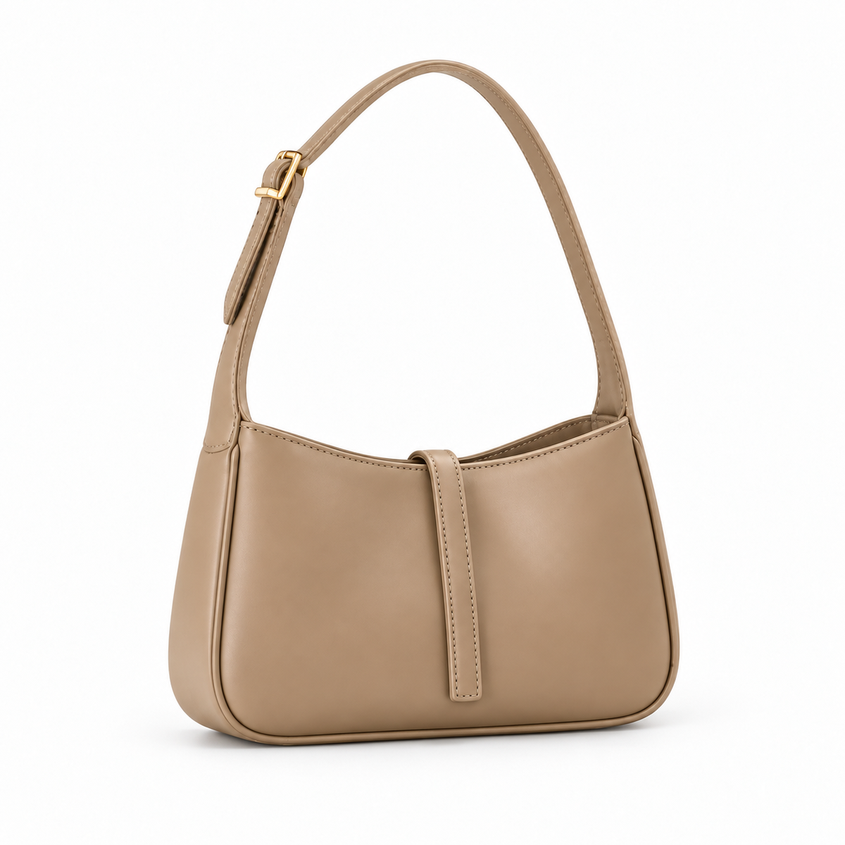 Elegant Minimalist Taupe Shoulder Handbag Design