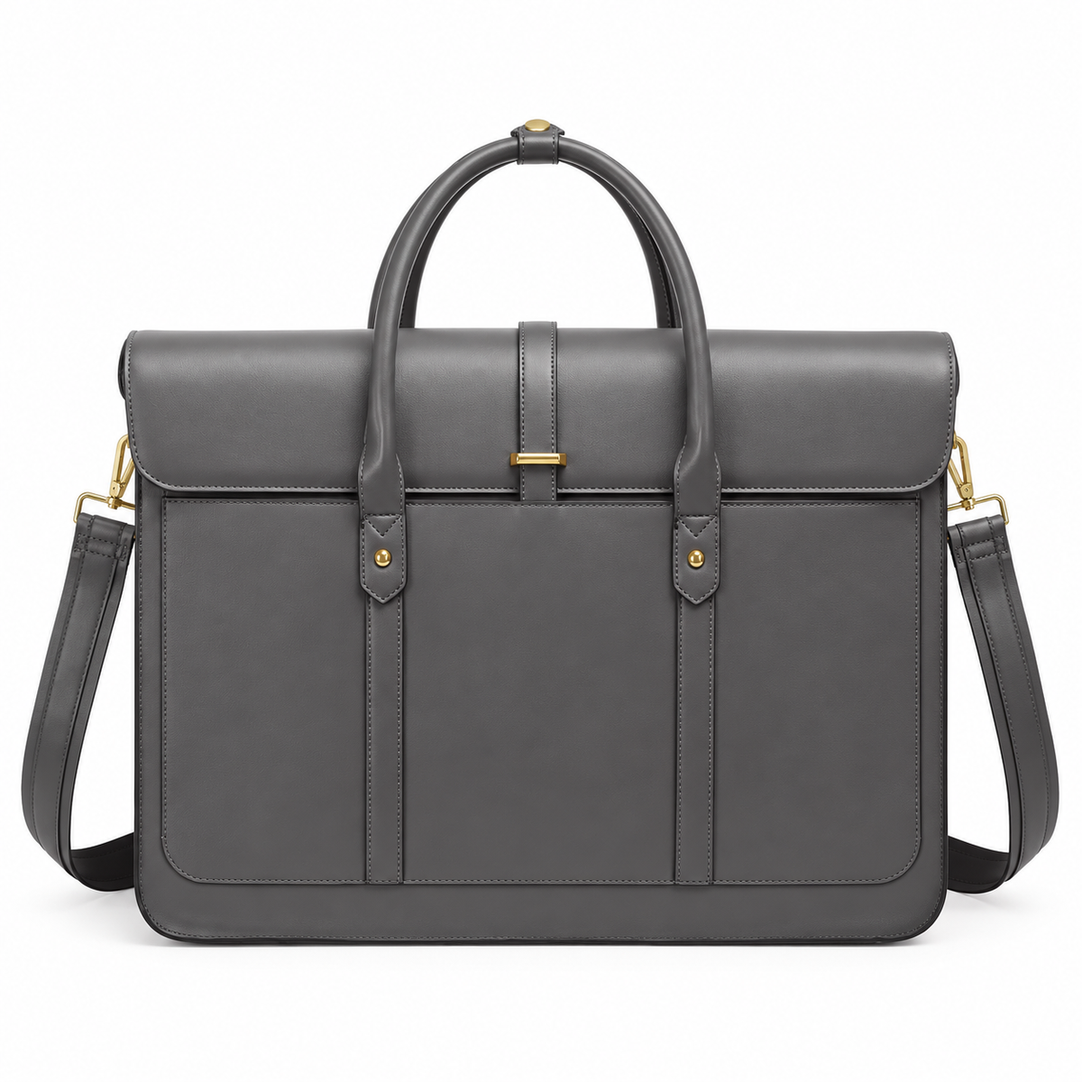 Grey Bow Detail Leather Laptop Bag