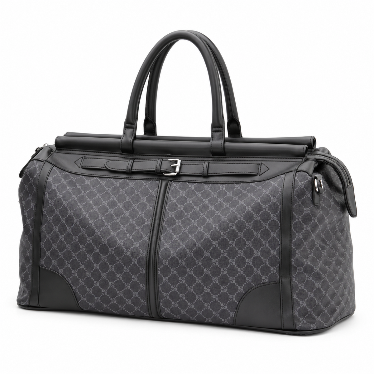 Charcoal Patterned Overnight Duffel Travel Bag
