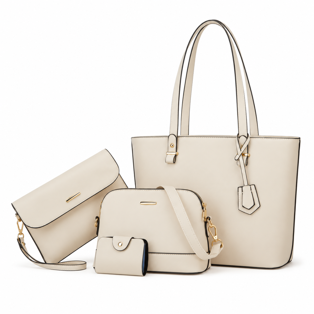 Elegant Ivory Four Piece Handbag Set