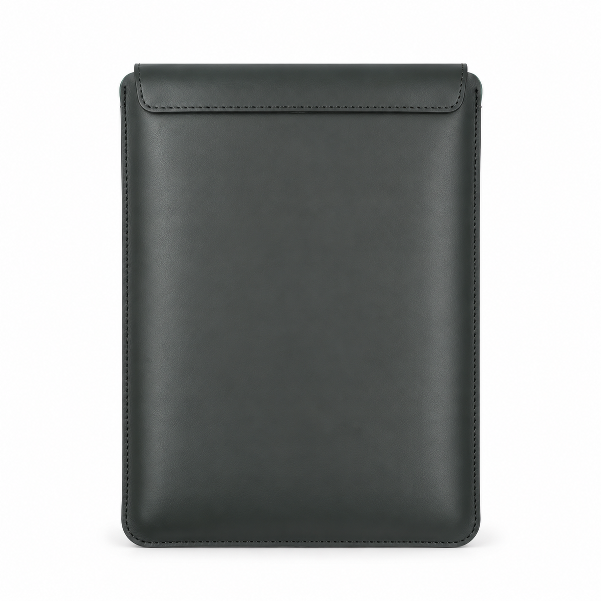 Dim Black Leather Button Laptop Bag