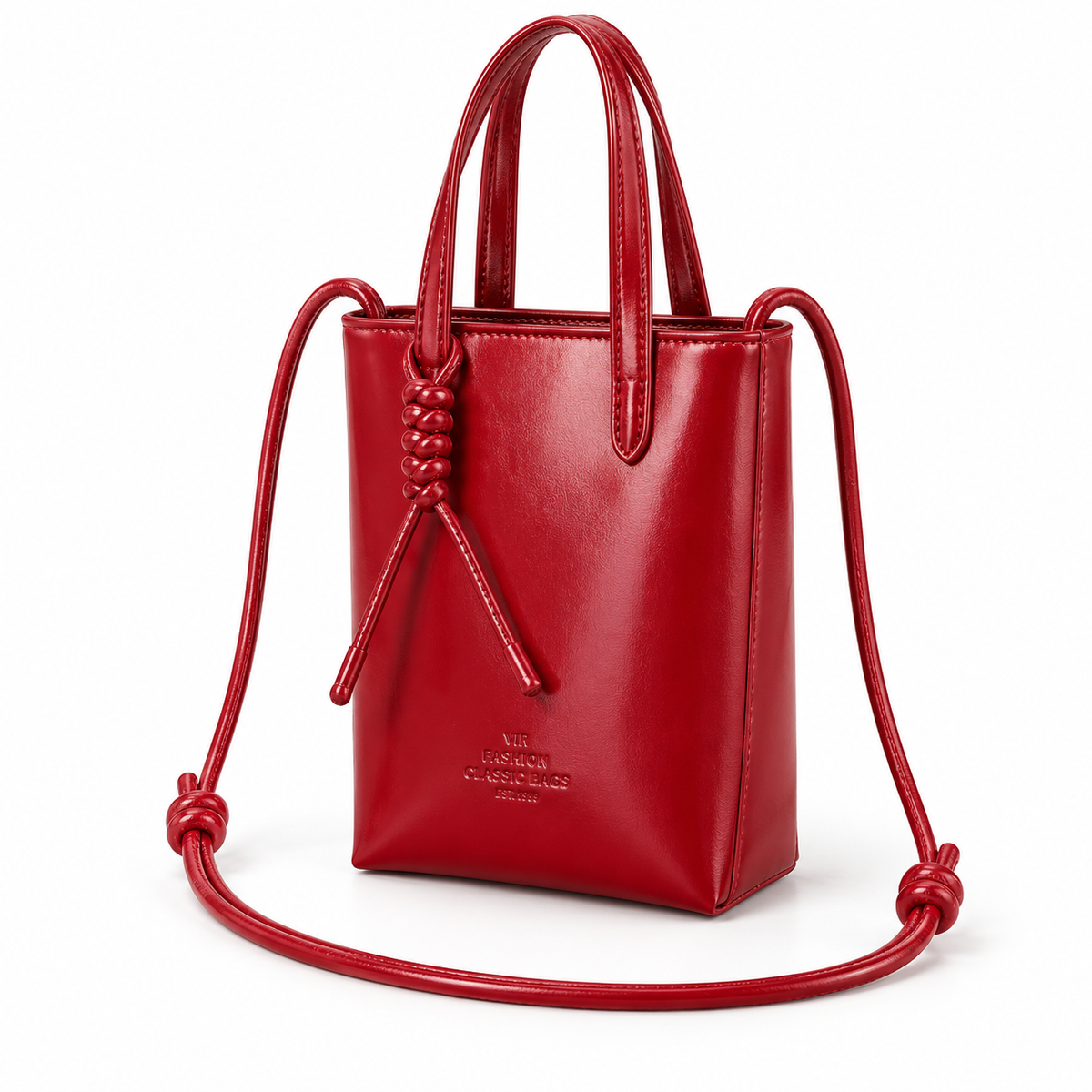 Elegant Red Mini Crossbody Tote Bag