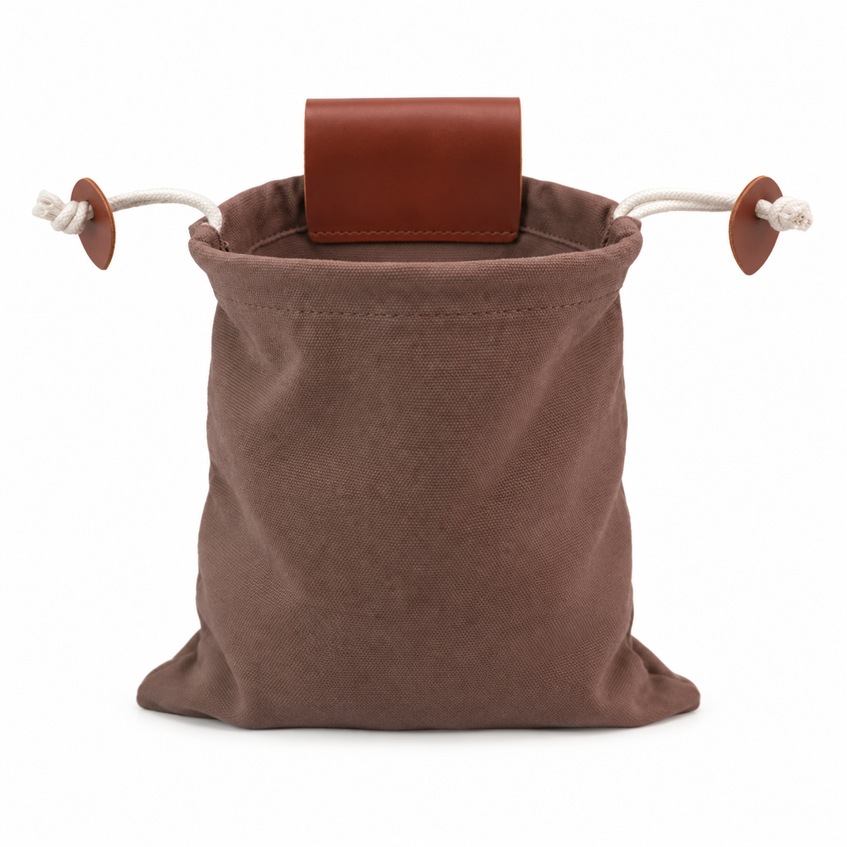 Brown Drawstring Waist Belt Attachment Pouch