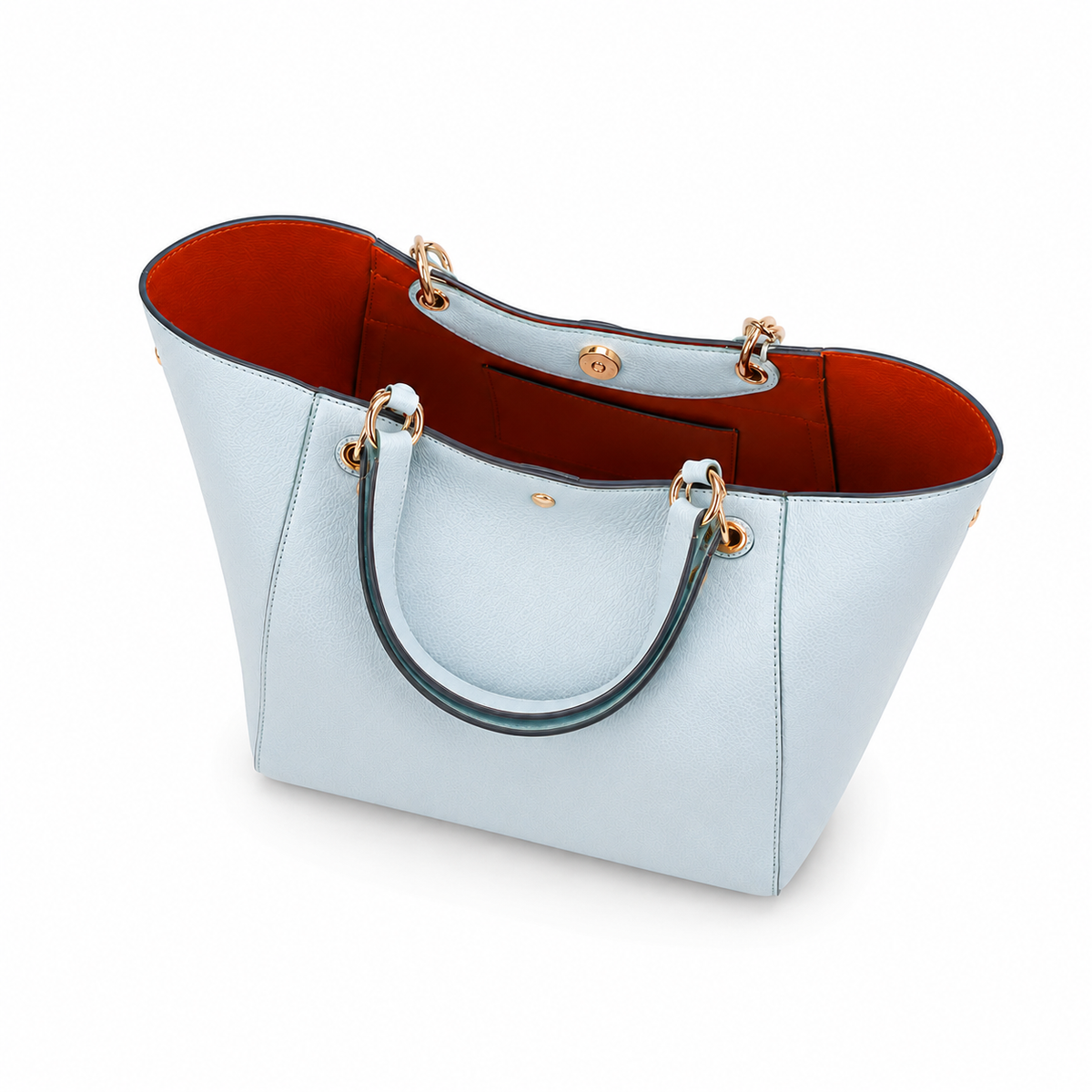 Women’s Light Blue Textured Tote Handbag