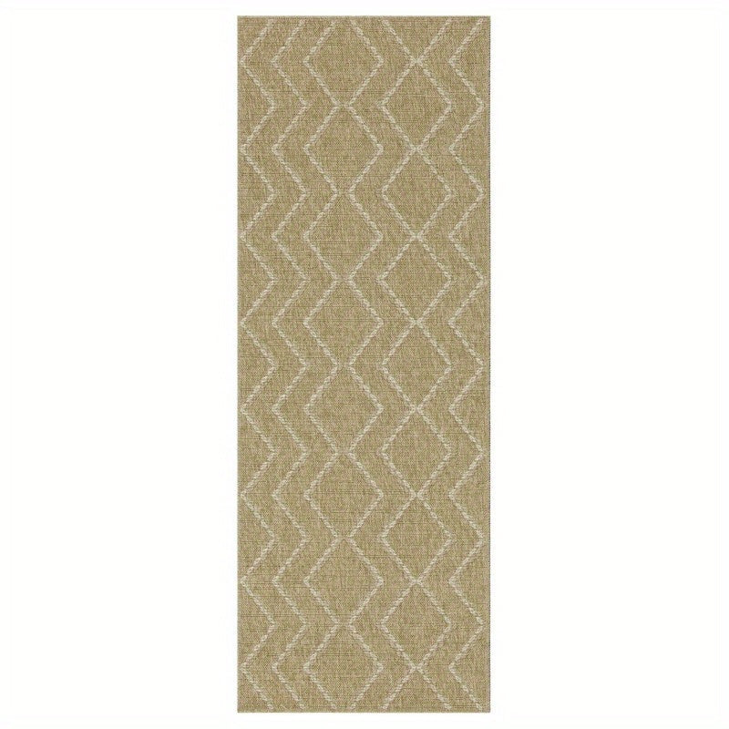 Earth Collection Jute White Indoor/Outdoor Area - 7x10ft, Diamond Pattern, Stain-Resistant Polypropylene, & Pet-Friendly, Easy Clean, Outdoor Decor, Contemporary Design Medium Rugs