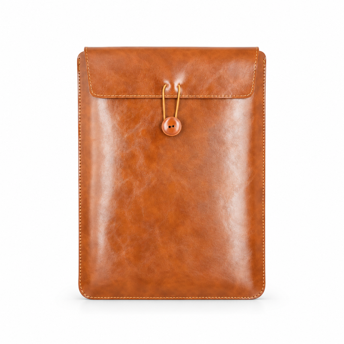 Classic Tan Leather Envelope Laptop Bag