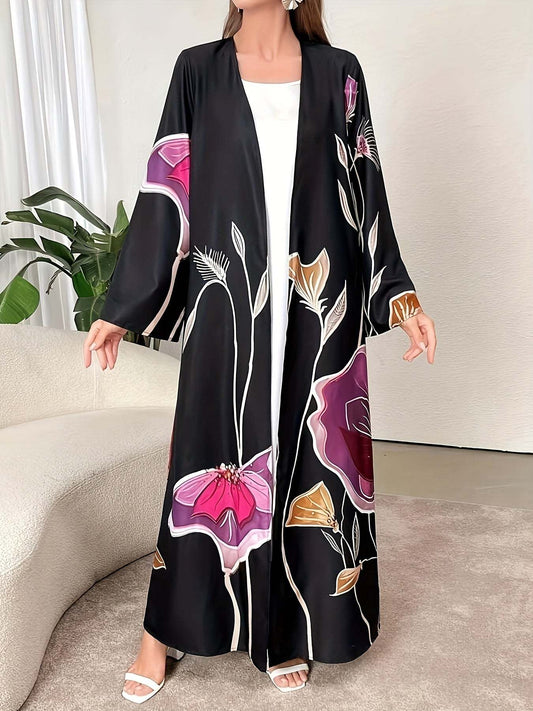 Feel like Royalty in Our Black Middle Eastern Style Robe | Kimono Abaya