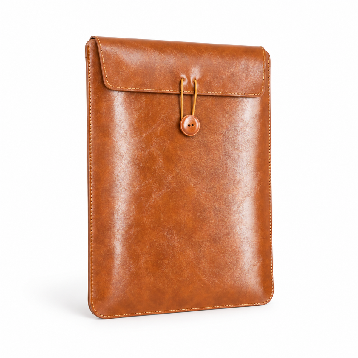 Classic Tan Leather Envelope Laptop Bag
