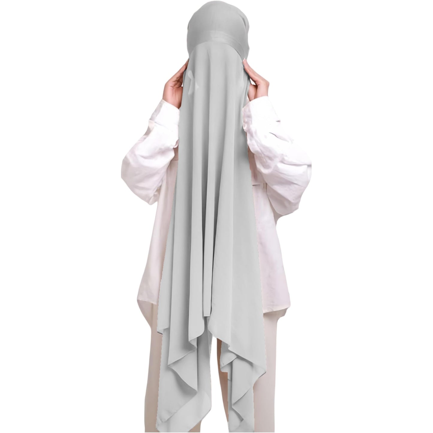 Instant Hijab Khimar Abaya - Elegant Islamic Prayer Veil with Tie Back Undercap, Lightweight Chiffon Fabric for Women, Quick Setup Modest Clothing for Travel, Work, Everyday