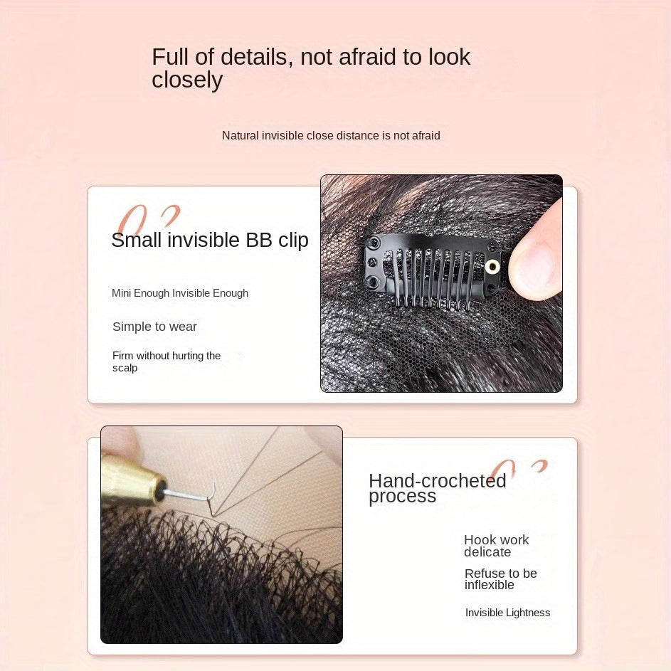 Women's 360° Coverage Synthetic Hairpiece with Middle Part Eight-Character Bangs