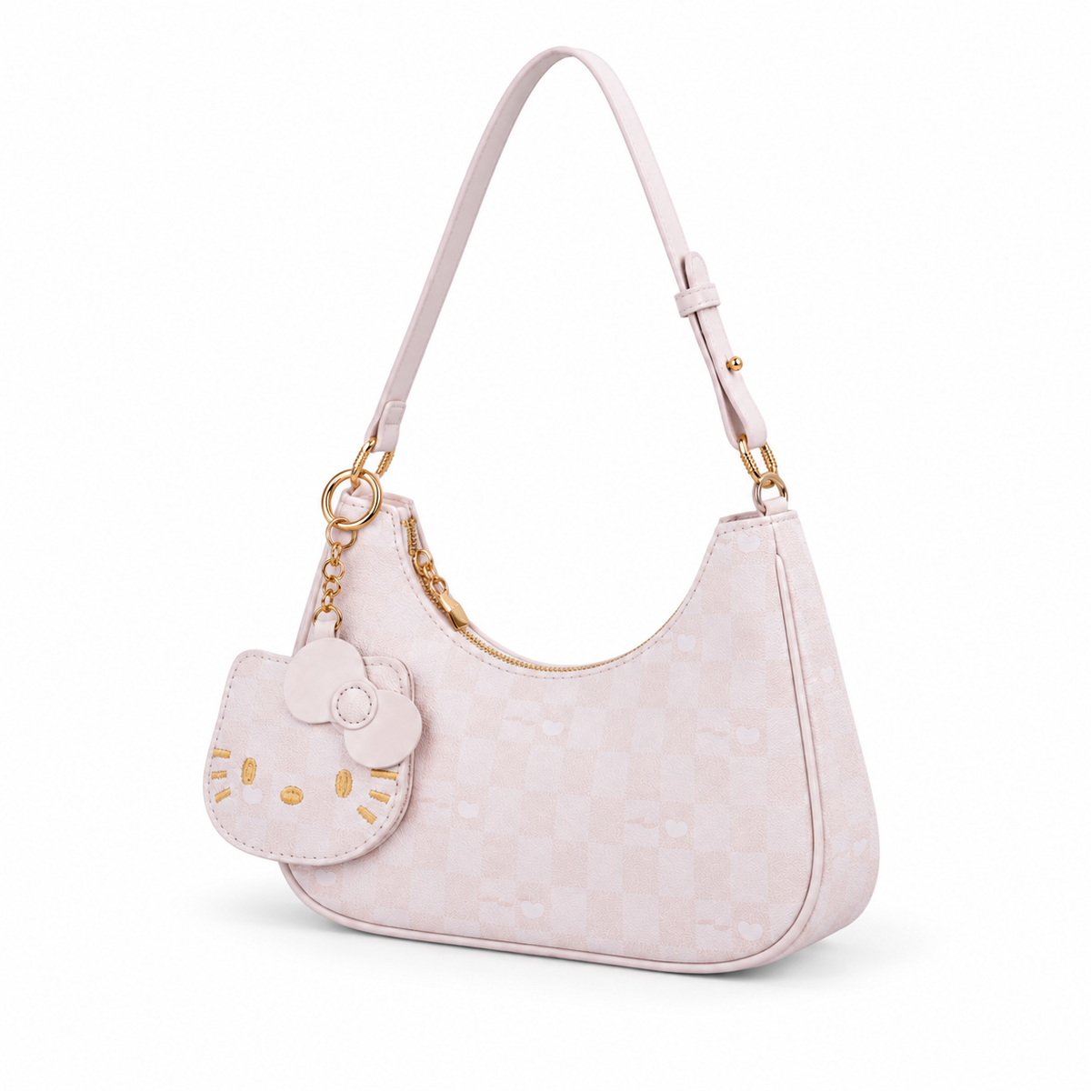 Pastel Pink Kitty Charm Shoulder Bag