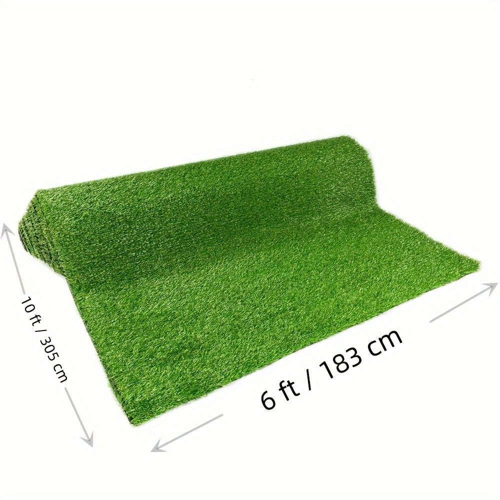 Artificial Grass Turf W'6ft, 0.8" Thick Realistic Synthetic Fake Grass Rug Height Soft Mat for Outdoor Lawn Landscape Indoor Balcony Camping