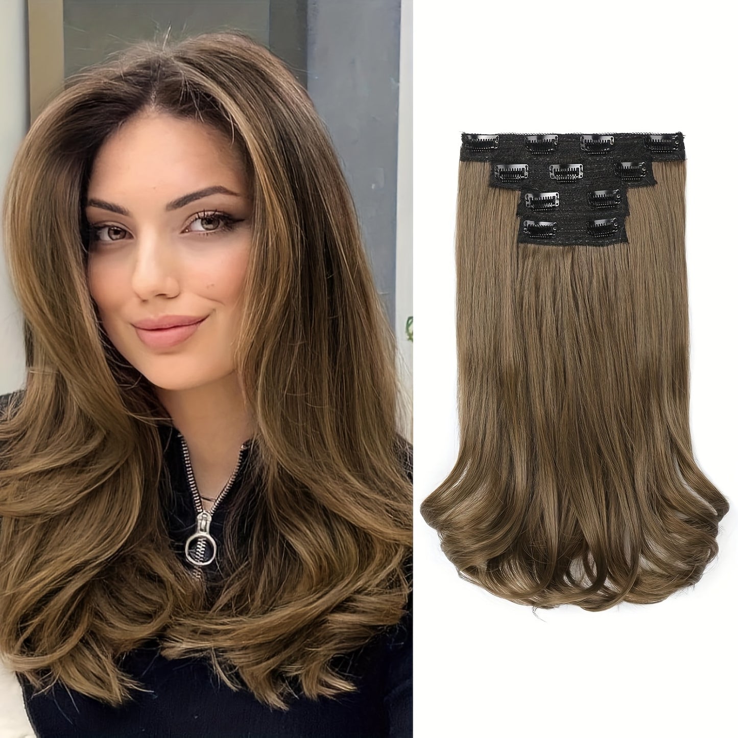 Clip In Hair Extensions, 4pcs Lace Weft Hair Extensions