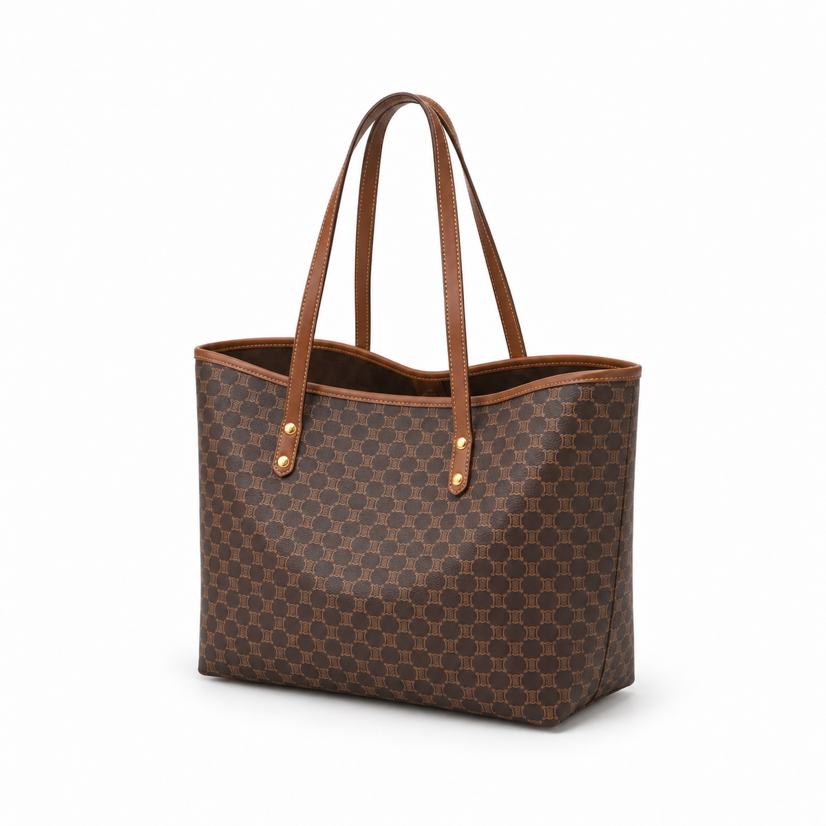 Coffee Monogram Pattern Everyday Tote Handbag