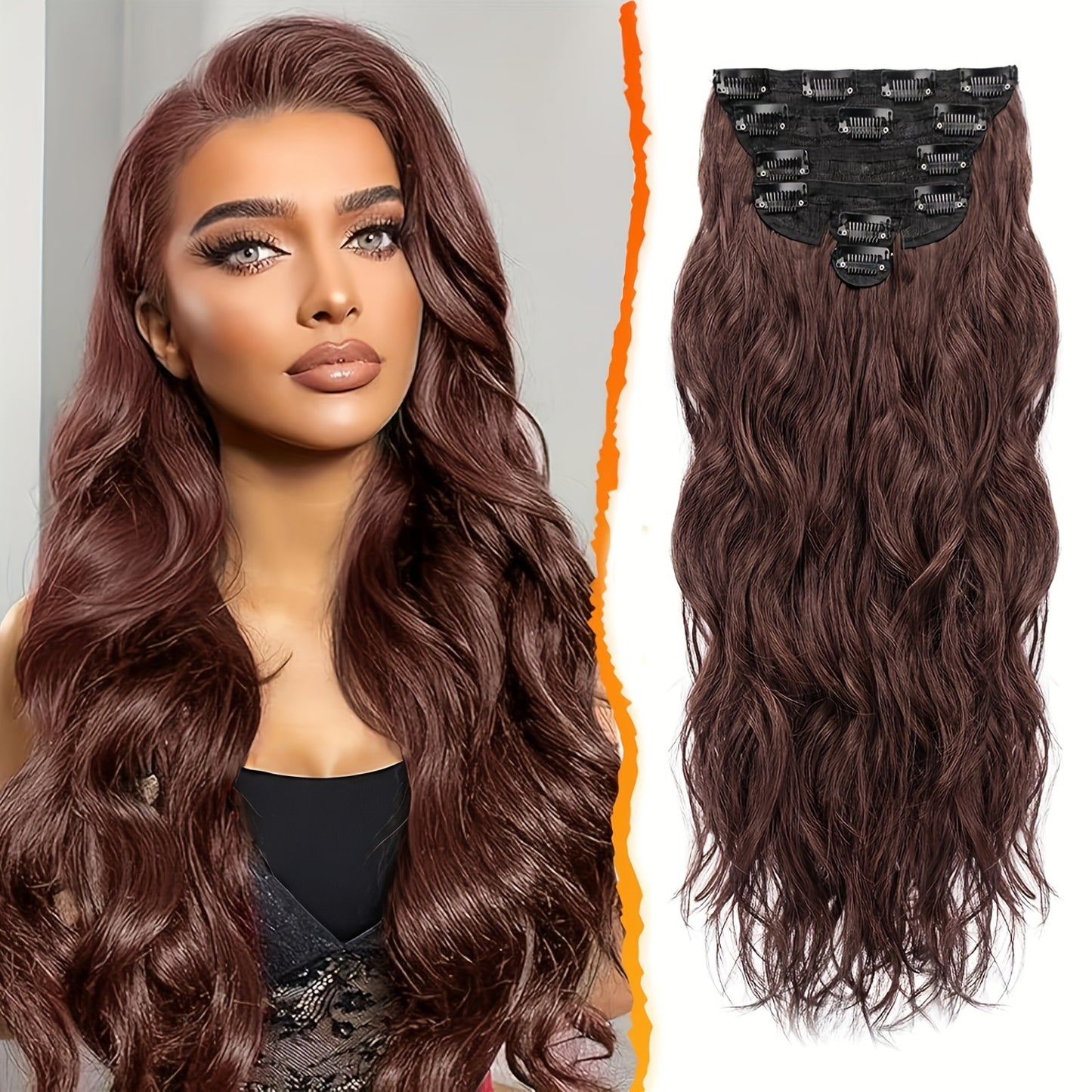 20 Inch Wavy Clip In Hair Extensions For Women