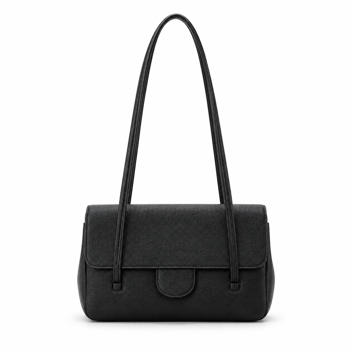 Elegant Black Pebbled Leather Shoulder Bag