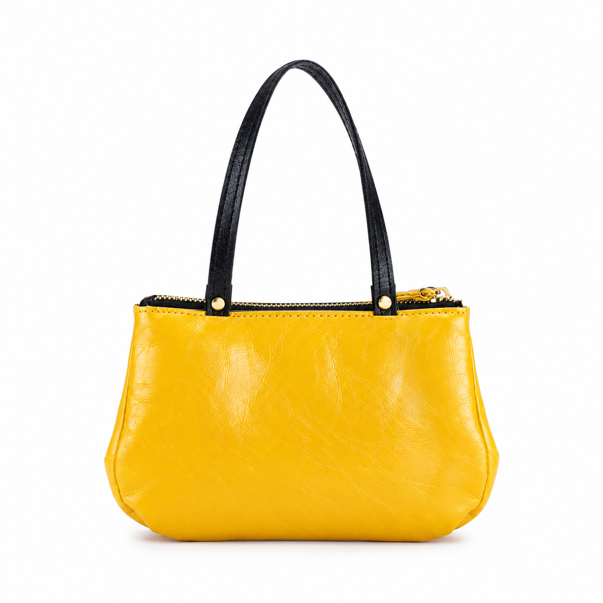 Yellow Kiss Lock Double Handle Clutch