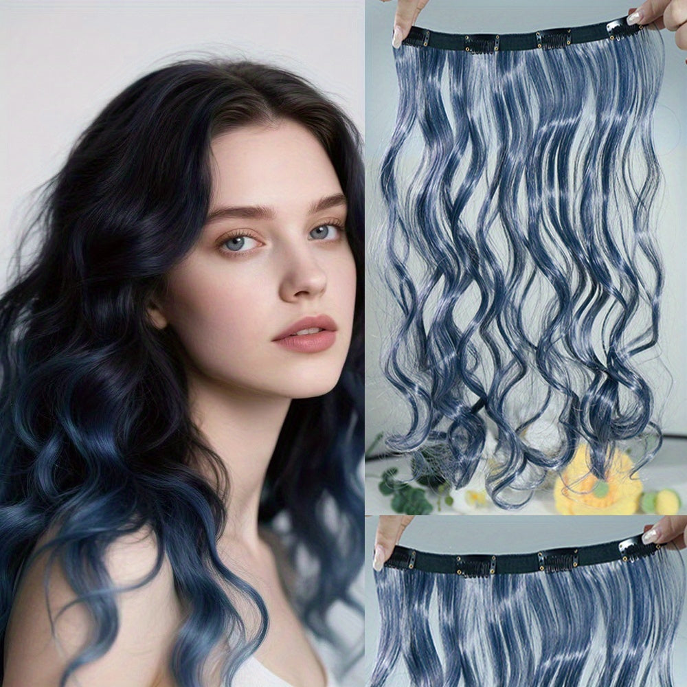 18 Inch Long Curly Clip-in Hair Extensions - Women's Versatile 4 Clip Design, Multi-color Optional, Suitable for Halloween and Christmas, New Year and other festive occasions, Easy to use