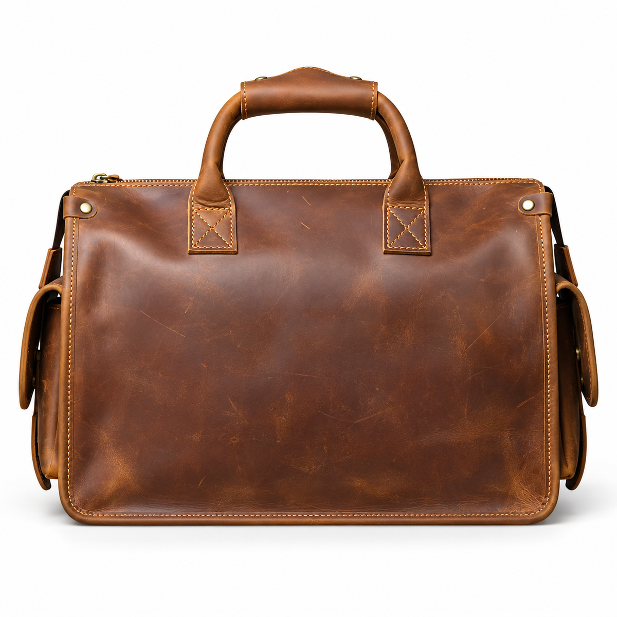 Vintage Brown Multi Pocket Briefcase Bag