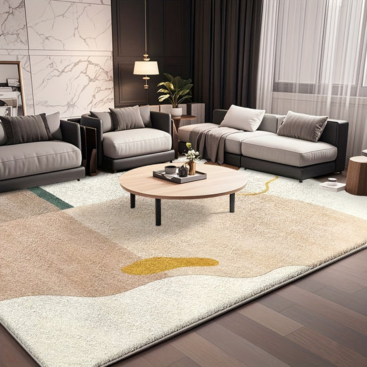 [Luxury Velvet Mat] Luxury Velvet Gradient Mat | 850g/square meter Printed Modern Geometric Pattern, Non-Slip Bottom, Machine Washable - Suitable for Living Room, Bedroom, Office, Restaurant Decoration
