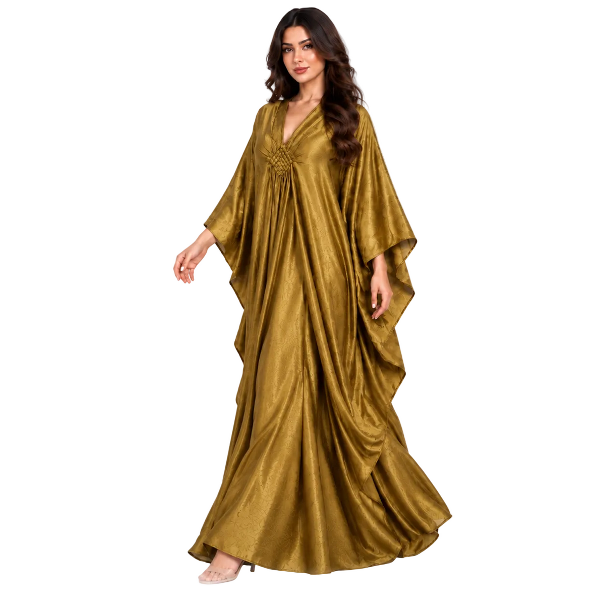 Olive Gold Batwing Plus Size Kaftan